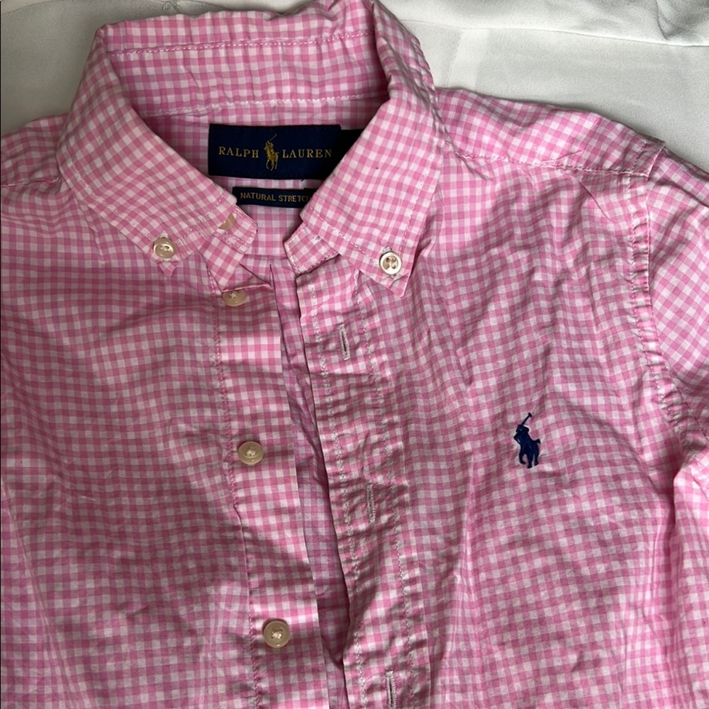 Ralph Lauren Pink Checkered Kids Shirt